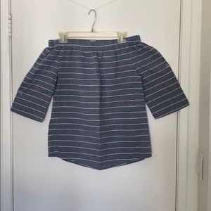 Off the shoulder striped shirt
